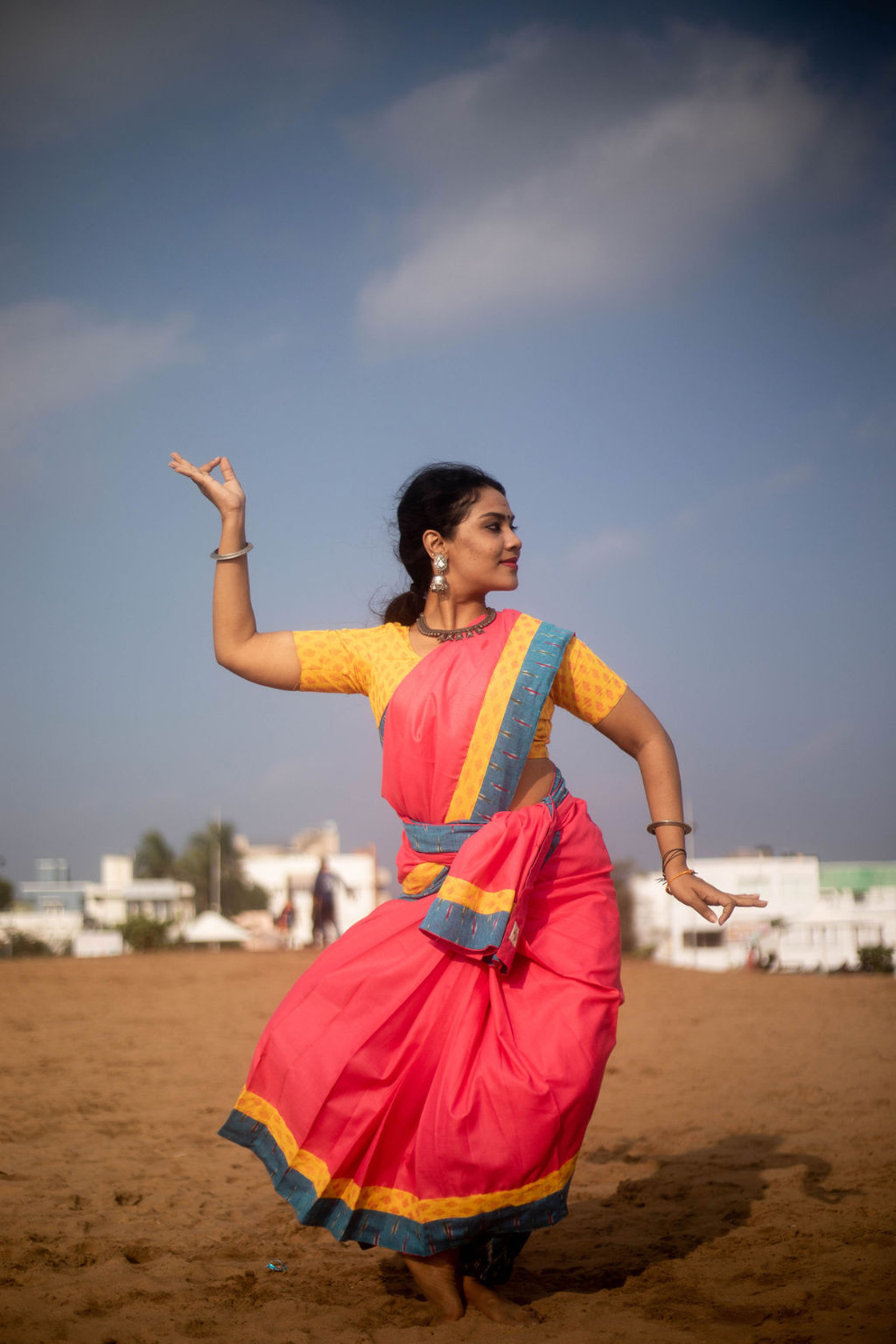 Dance Practice Saree Pink Readymade Manjal Couture